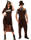 Viktorianisches-Partnerkostüm Steampunk-Verkleidung für Erwachsene braun-schwarz