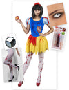 Zombiehaftes Prinzessinnen-Kostüm Märchen Halloween-Set 5-teilig blau-gelb