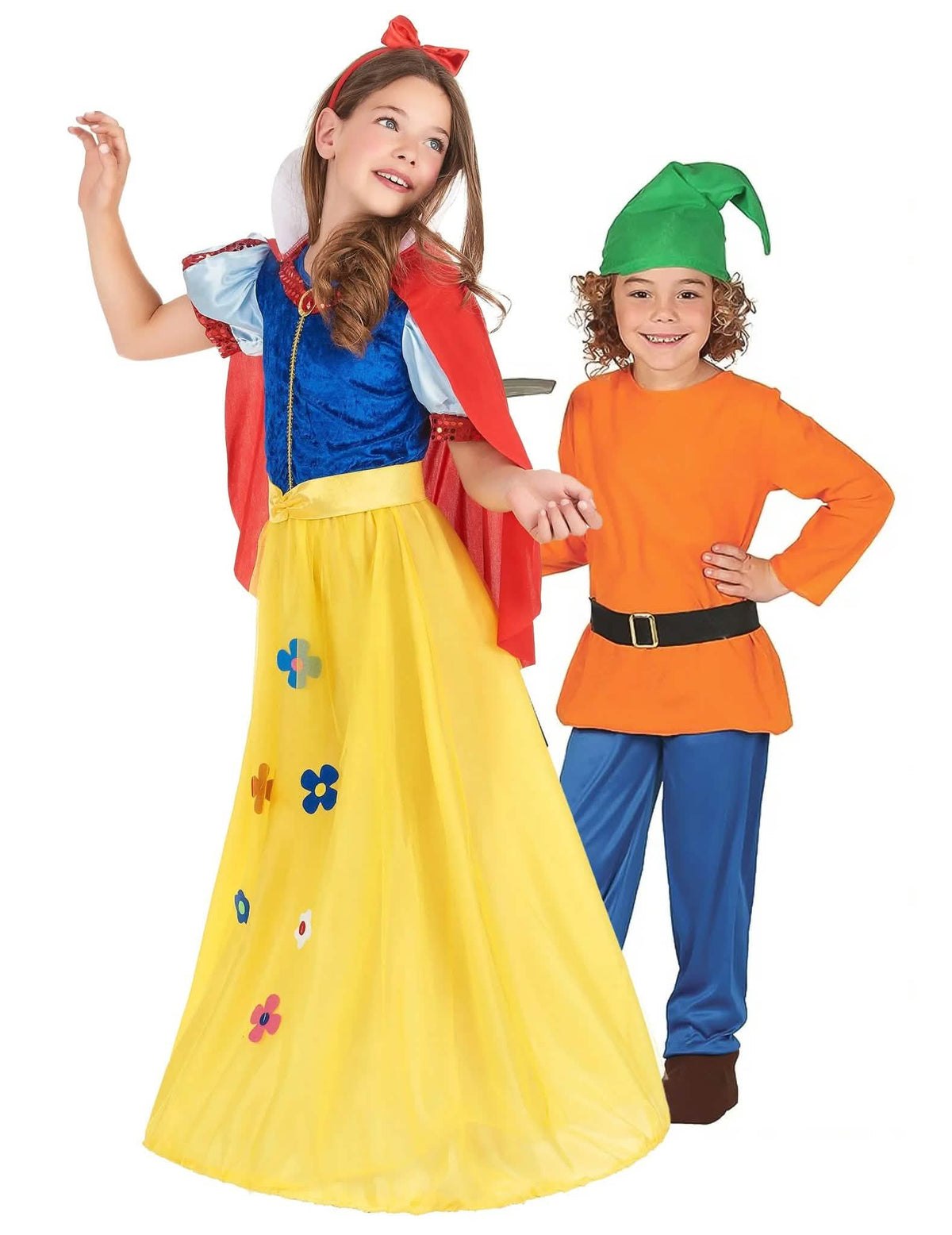 Königin und Zwerg Paarkostüm für Kinder