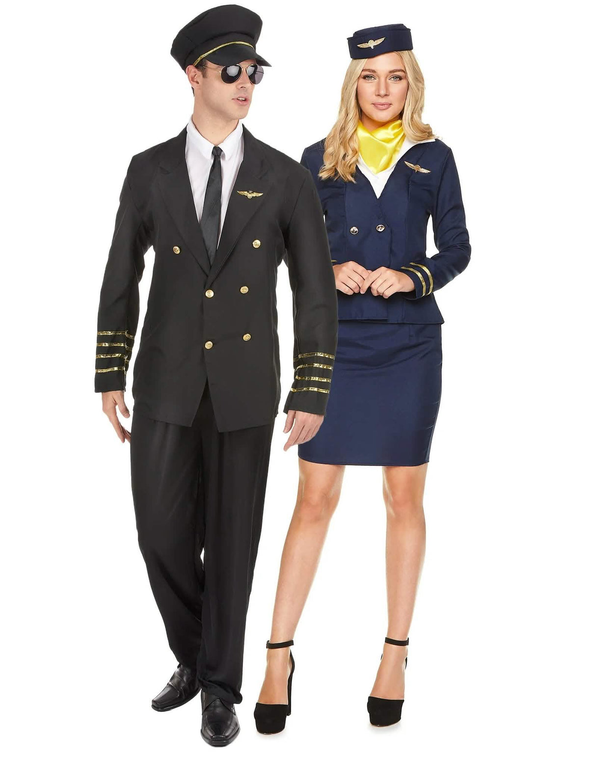 Paarkostüm Pilot mit Sexy Stewardess Erwachsene