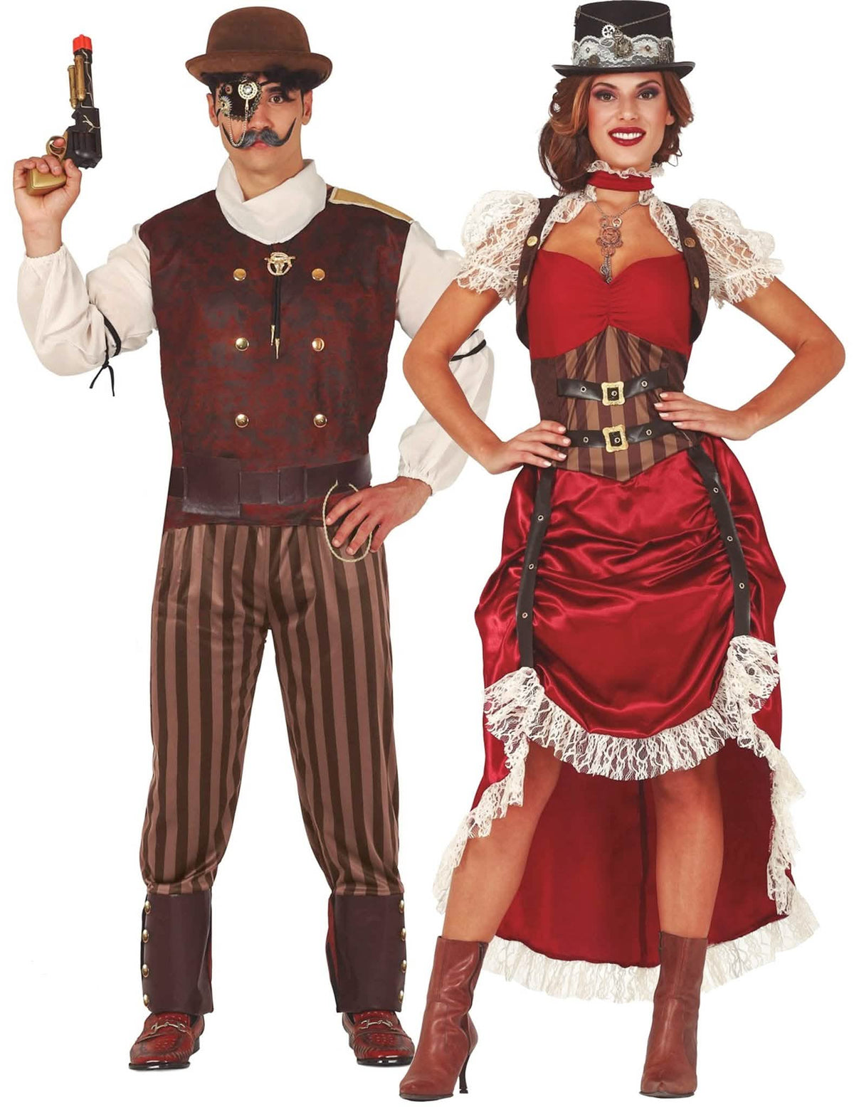 Steampunk-Partnerkostüm für Damen & Herren Faschings-Kostüm bunt