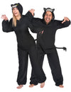 Panther-Paarkostüm Raubkatzen für Fasching schwarz-grau