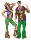 Flower Power Paarkostüm Hippie-Verkleidungen für Erwachsene bunt