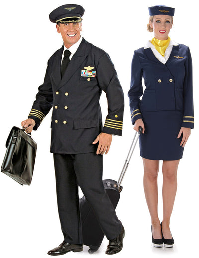 Paarkostüm Pilot und Stewardess für Erwachsene