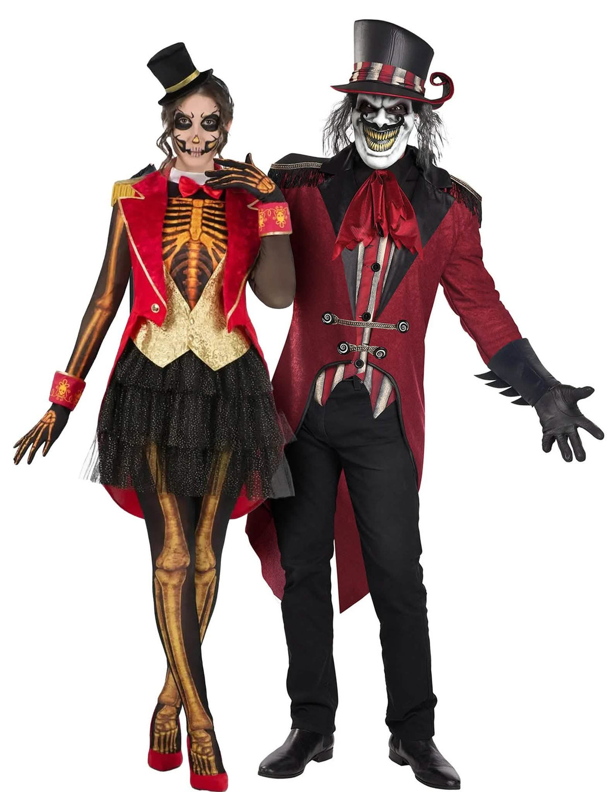 Dompteur und Madame Loysal Skelett Paarkostüm für Erwachsene