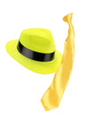 Accessoire Set Gelber Hut und Krawatte erwachsene