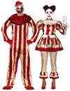 Killerclown-Paarkostüm für Erwachsene Halloween-Verkleidung rot-beige