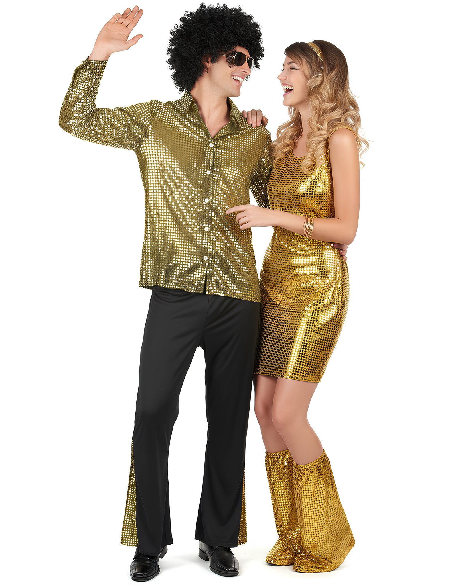 Vue de profil du déguisement de couple disco