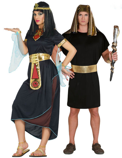 Ägyptisches-Partnerkostüm für Damen und Herren Pharao-Kostüme schwarz-gold