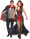 Unheimlich Schönes Vampir-Paarkostüm für Halloween Erwachsene schwarz-rot-grau