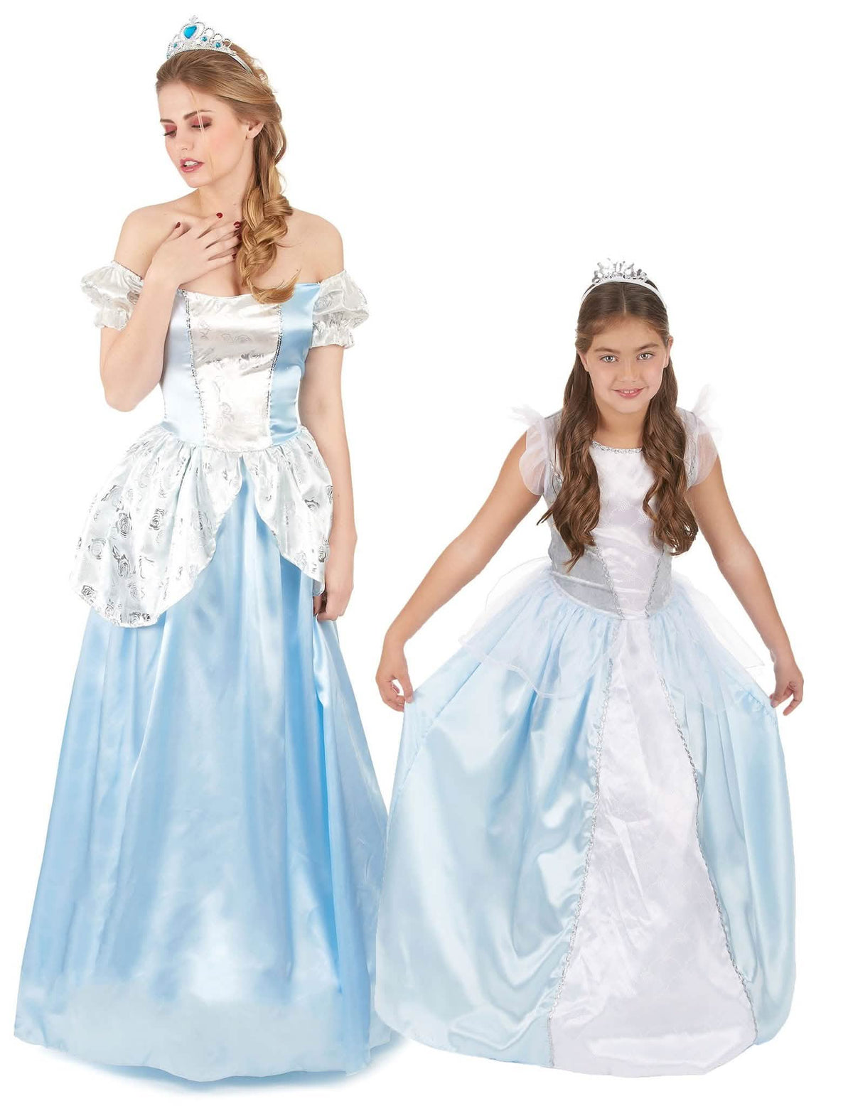 Blaues Prinzessin-Kostüm Set Mutter-Tochter