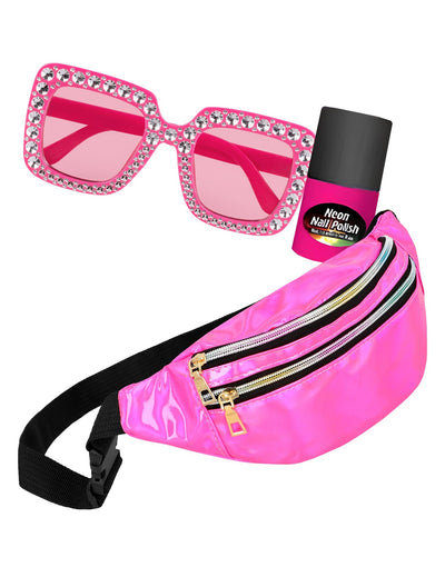 Kit accessoires fluo rose adulte