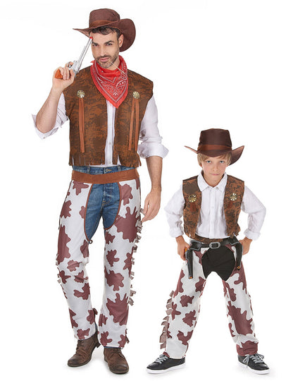 Cowboy-Paarkostüm für Vater und Sohn