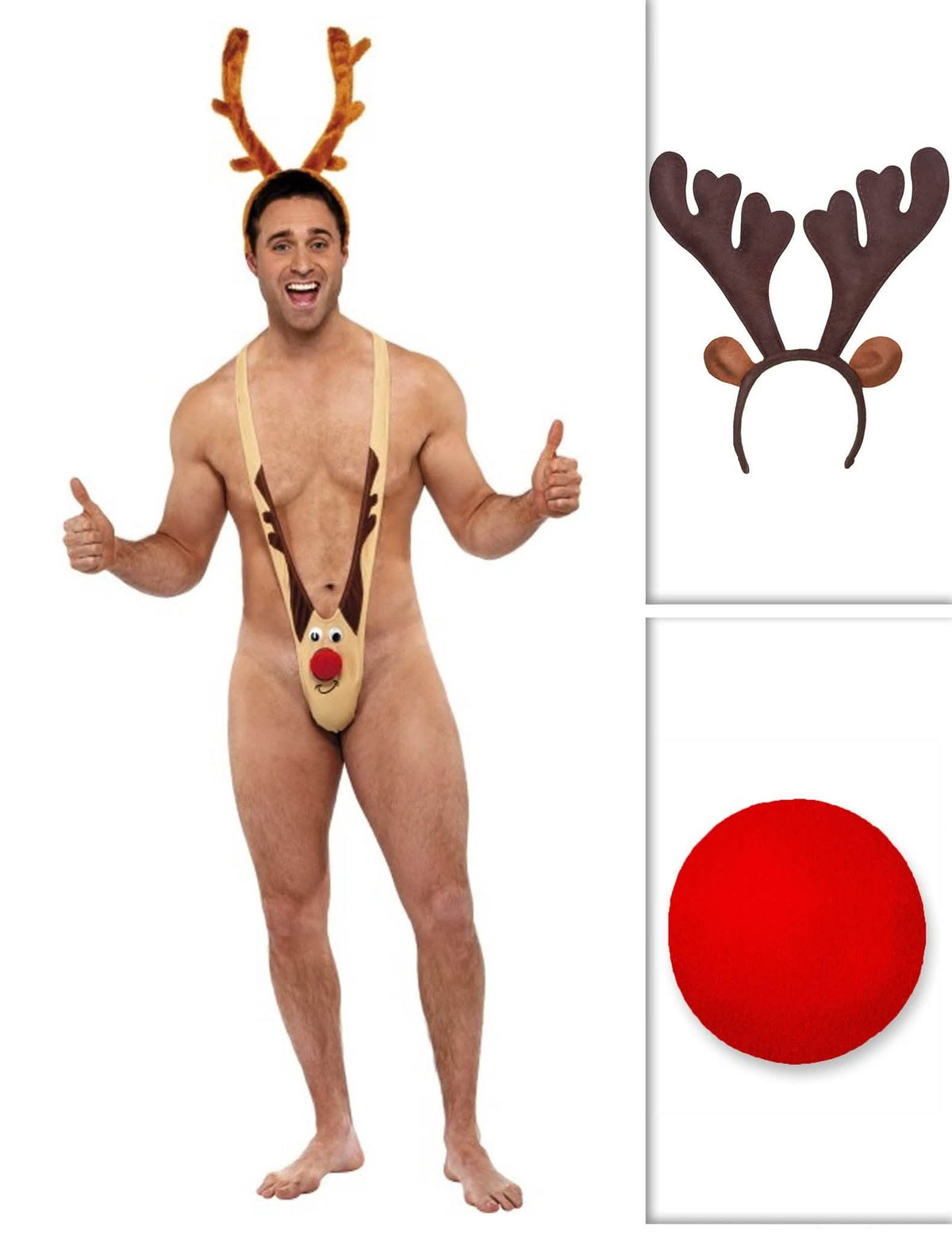 Mankini Weihnachts-Kostümset für Herren