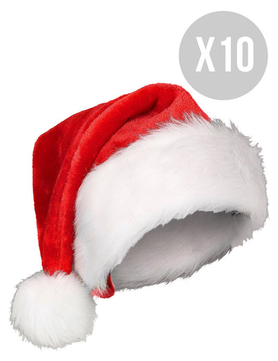Pack 10 bonnets de Noël adulte