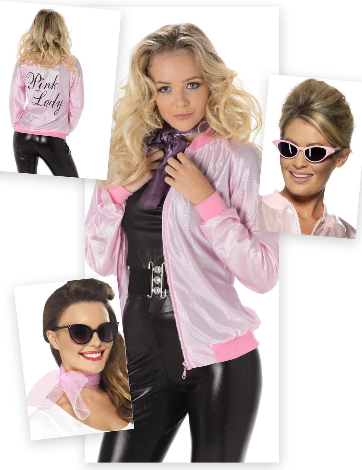 50er Jahre Kostüm-Set für Erwachsene rosa