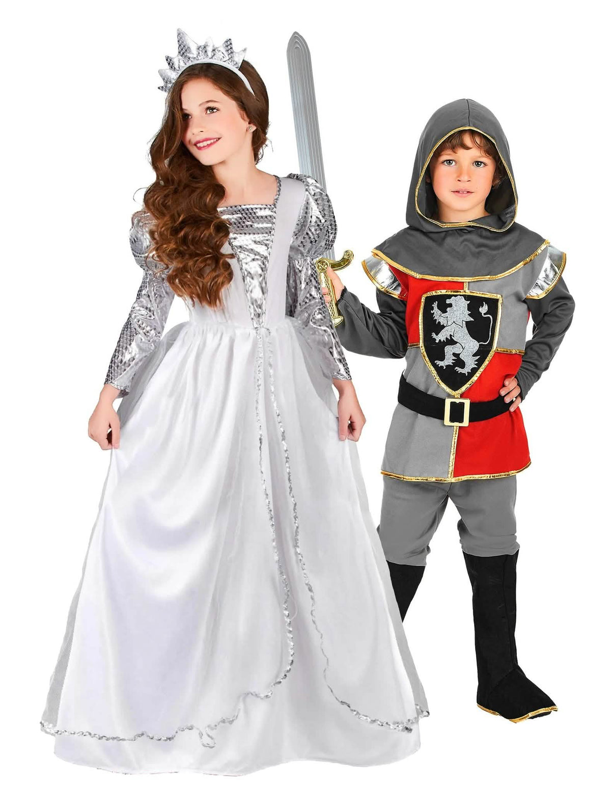 Paarkostüm Ritter und Prinzessin für Kinder
