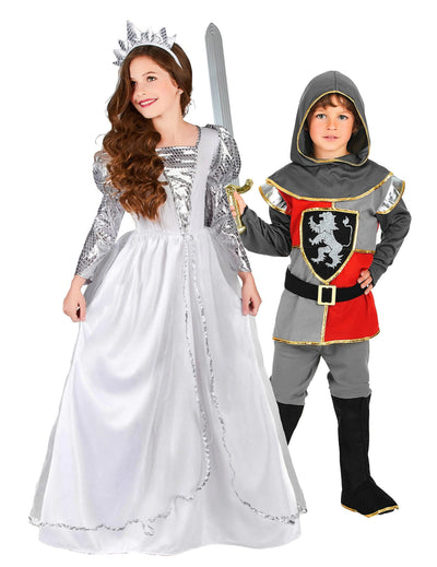 Paarkostüm Ritter und Prinzessin für Kinder
