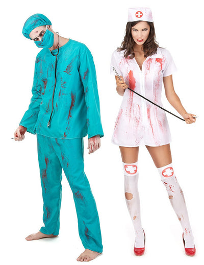 Zombie Chirurgen & Krankenschwester - Paarkostüm Halloween