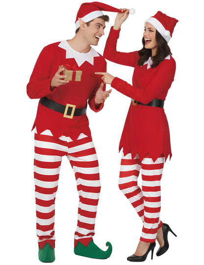 Partnerkostüm freche Weihnachtselfen für Erwachsene