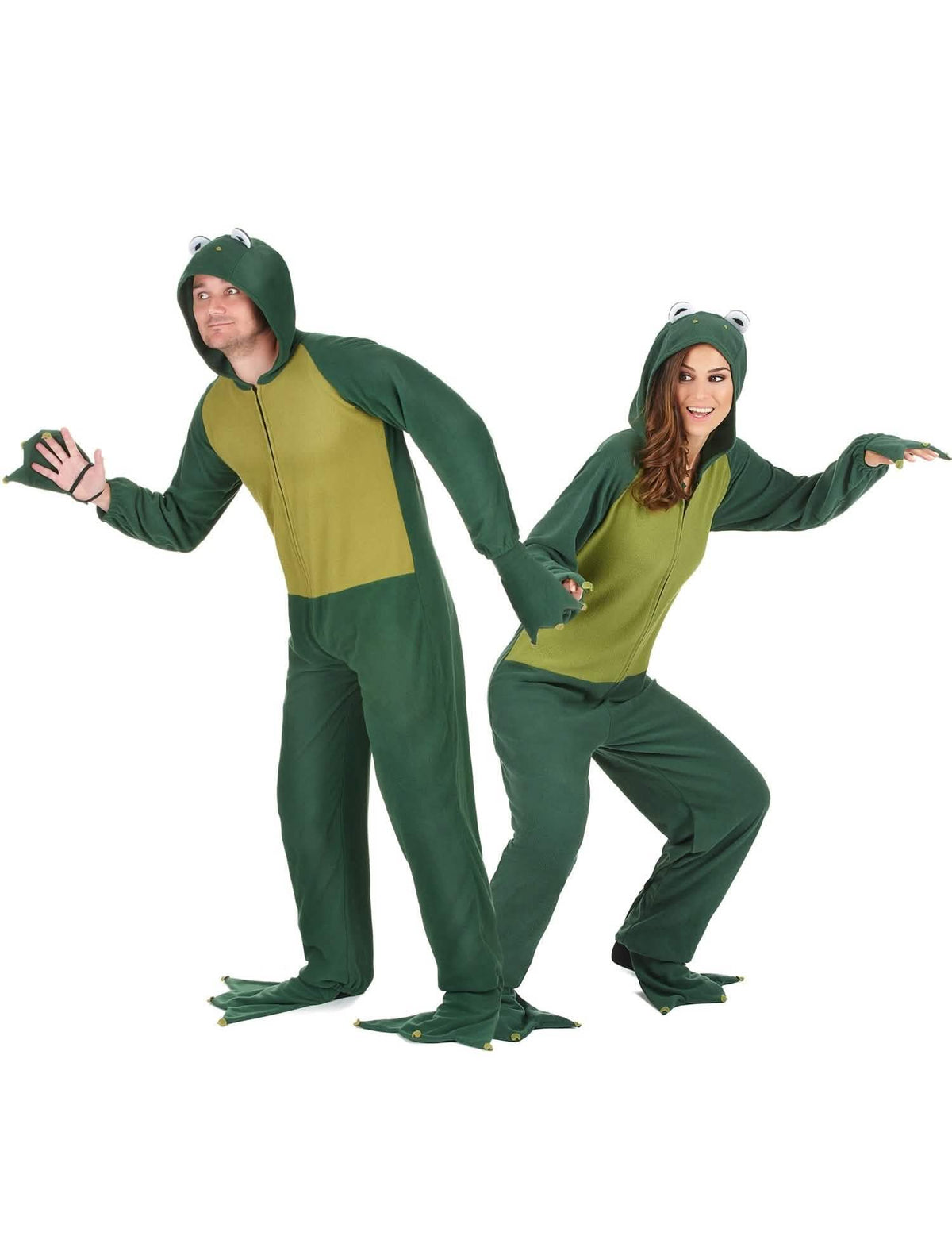 Frosch-Paarkostüm mit Kapuzen-Overall