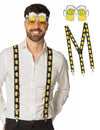 Set Brille und Hosenträger Erwachsene