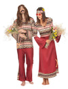 Hippie-Paarkostüm für Karneval bunt