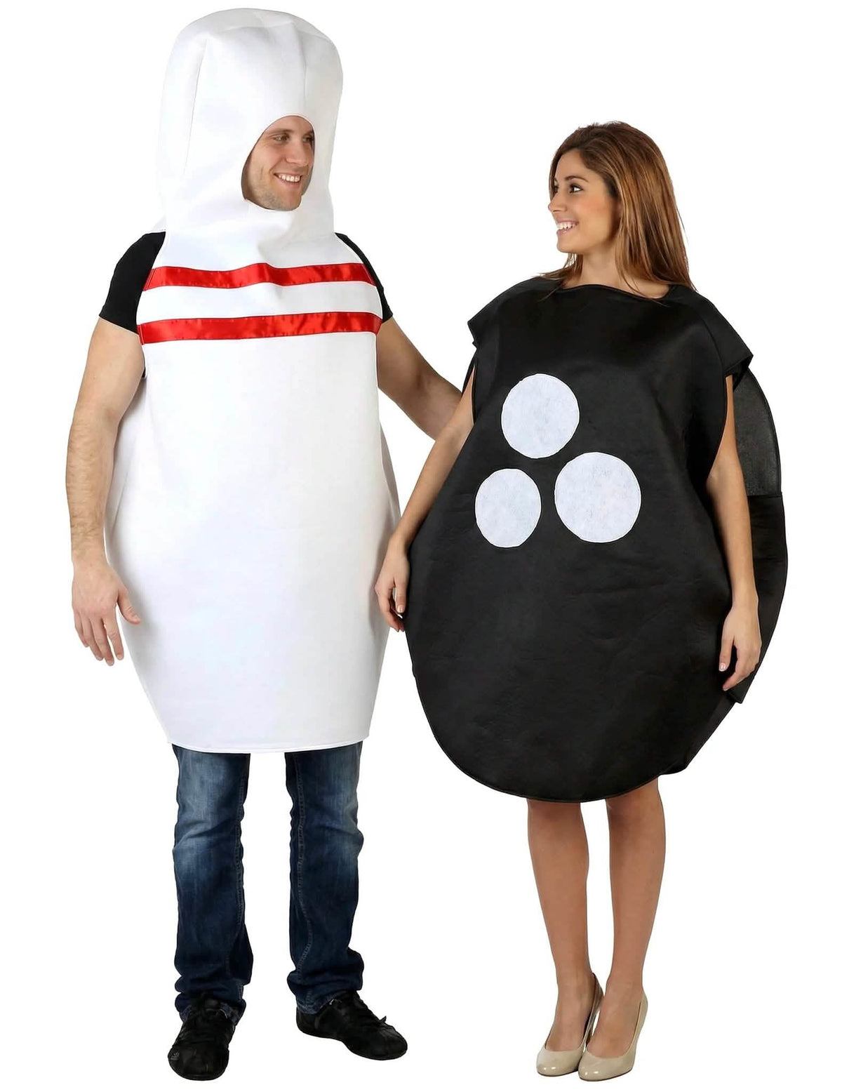 Bowlingkugel und Bowlingpin Partnerkostüm für Erwachsene