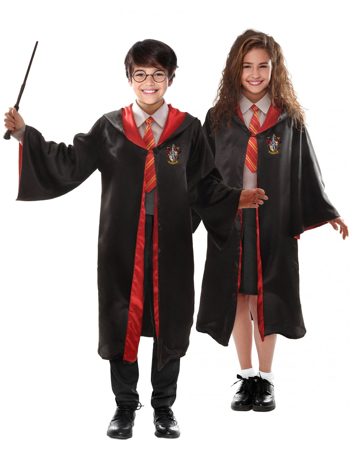 Harry Potter™-Paarkostüm für Jungen und Mädchen Halloween-Kostüm schwarz-rot-orange