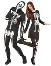 Schauriges Skelett-Paarkostüm für Halloween schwarz-weiß