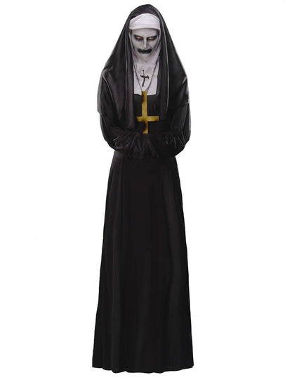 Verfluchte-Nonne Halloween-Damenkostüm-Set schwarz-weiss