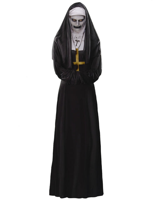 Verfluchte-Nonne Halloween-Damenkostüm-Set schwarz-weiss