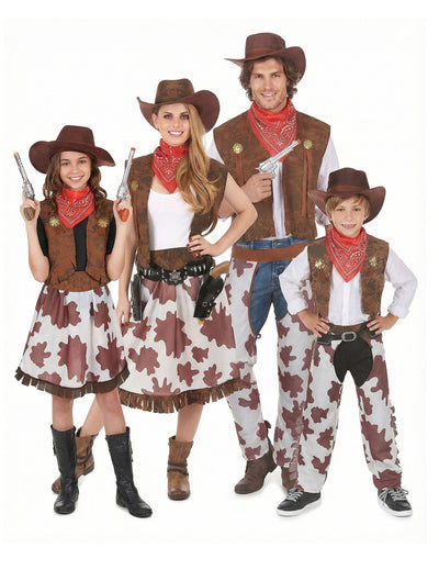 Cowboys Familienkostüm braun