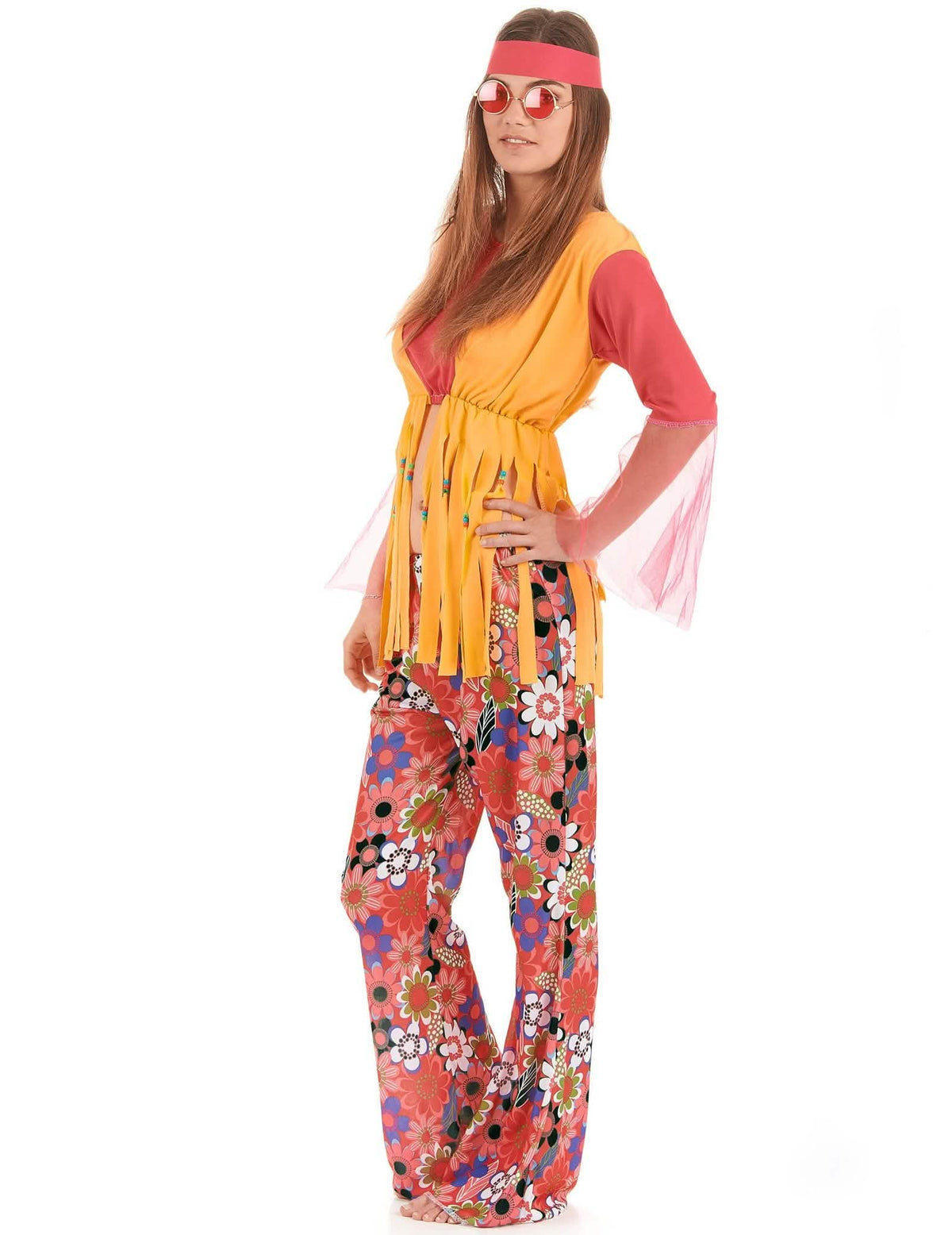 Buntes Hippie-Paarkostüm für Mutter und Tochter