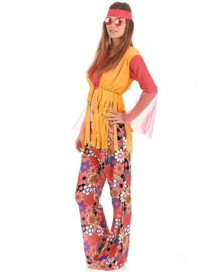 Buntes Hippie-Paarkostüm für Mutter und Tochter
