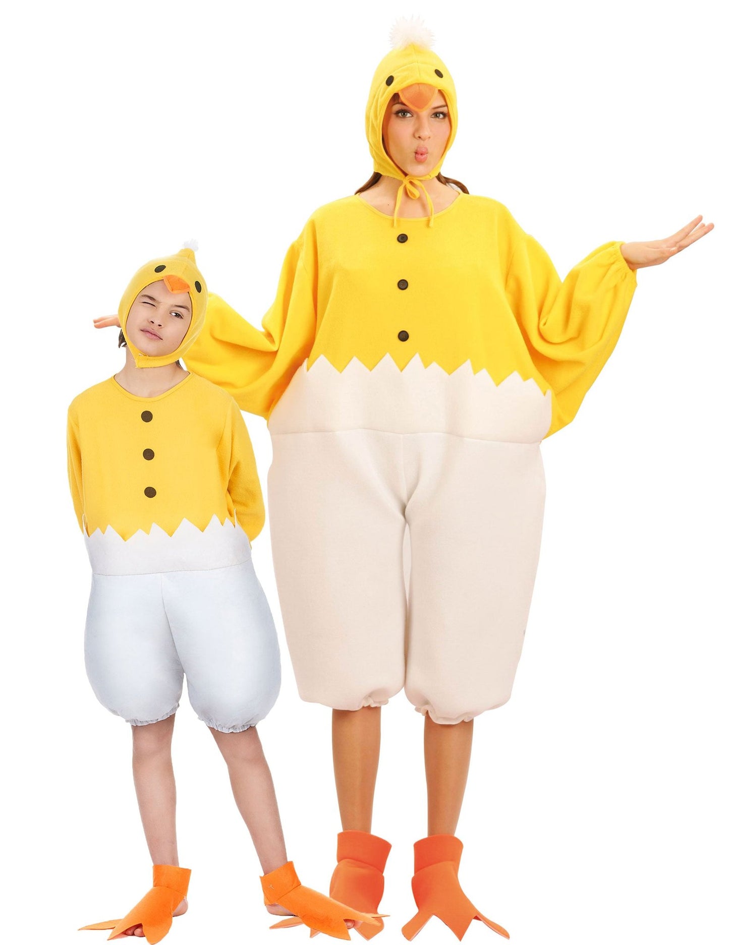 Déguisement de couple poussin parent et enfant