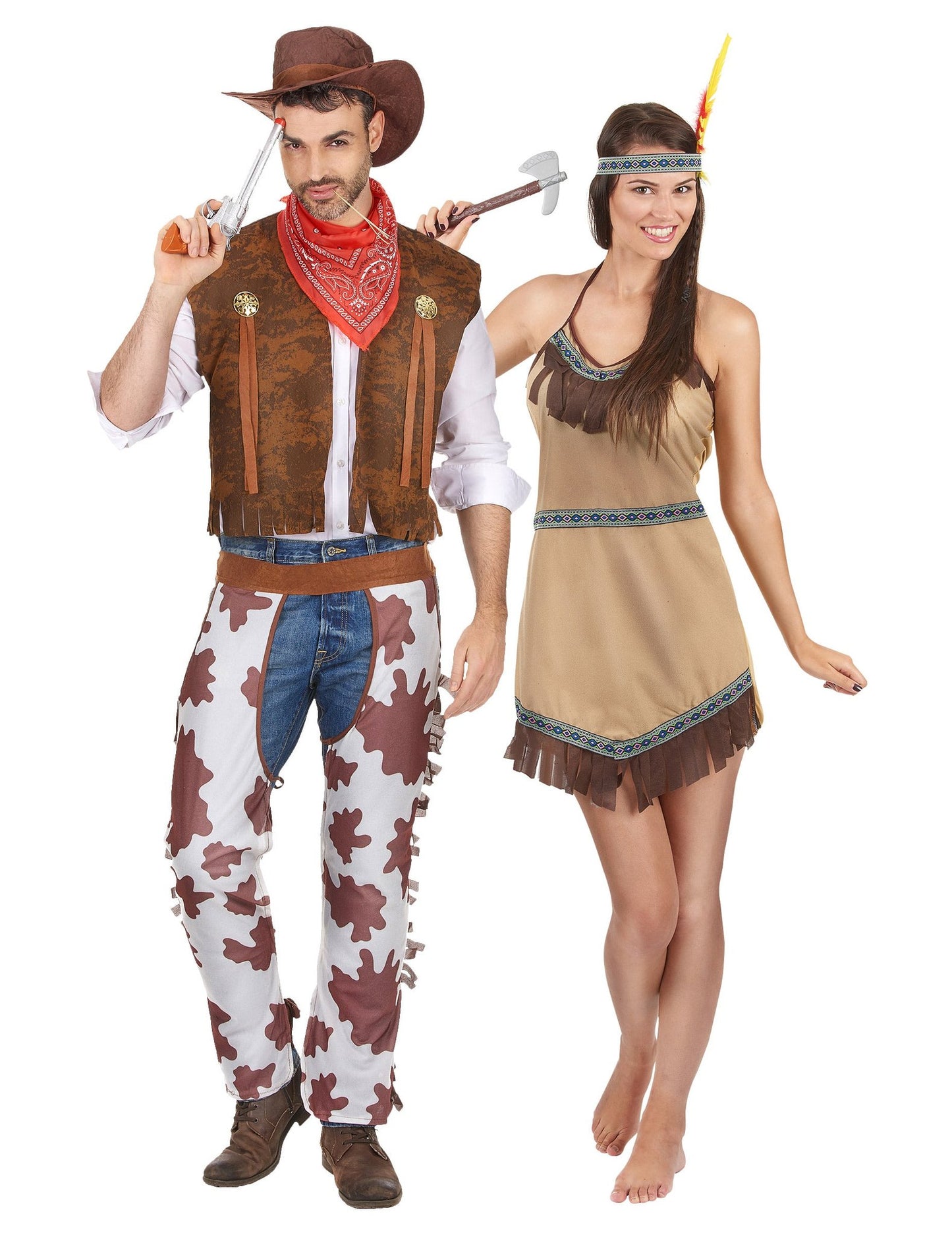 Cowboy und Indianer Paarkostüm für Erwachsene