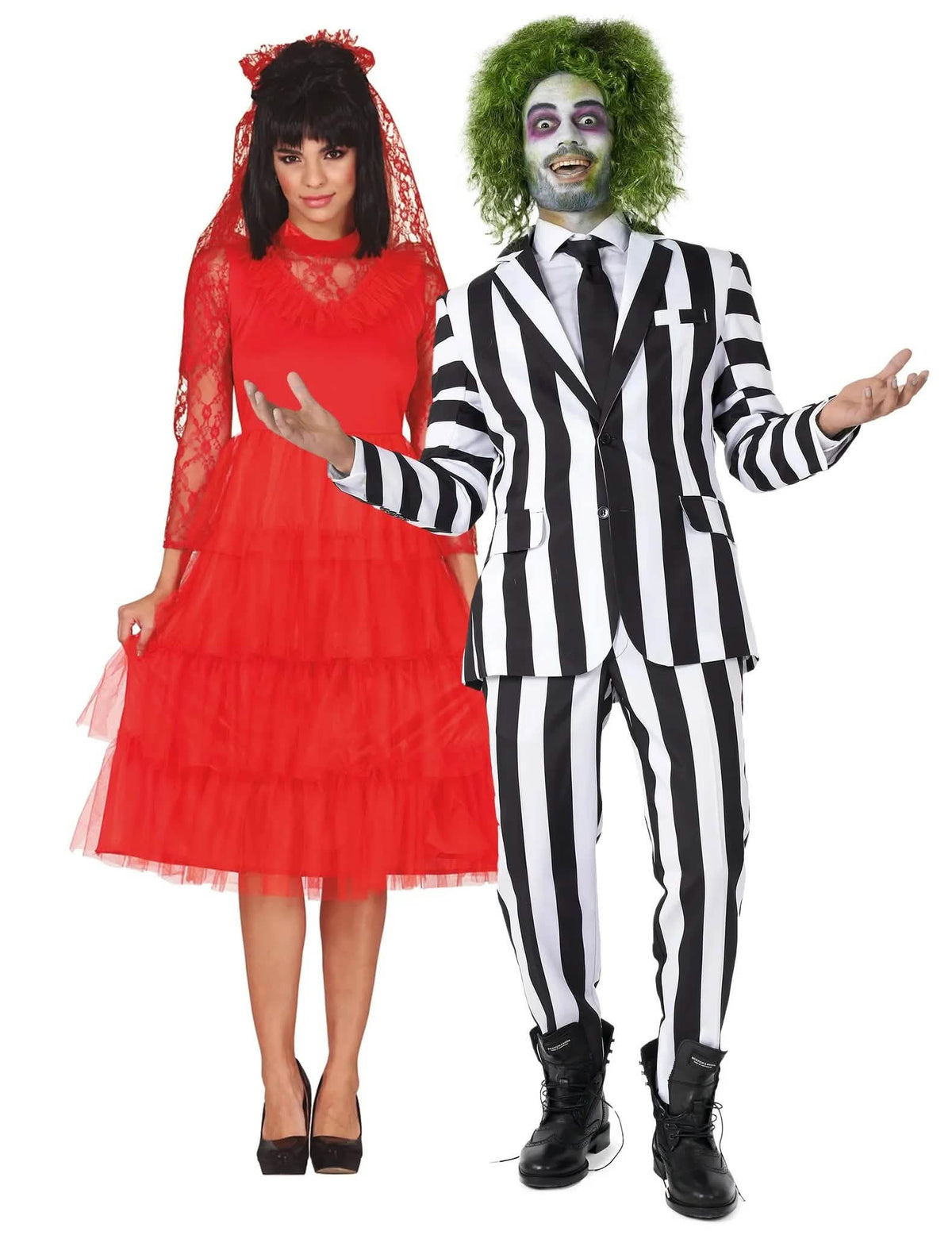 Brautpaar Beetlejuice™ Paarkostüm rot