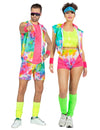 Aerobic Tie-Dye Paarkostüm für Erwachsene