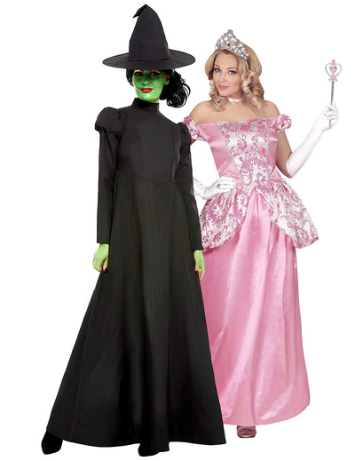 schwarze Hexe und Rosa Prinzessin Paarkostüm für Erwachsene
