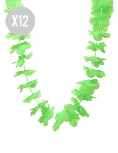 12 Colliers Hawaï vert adulte