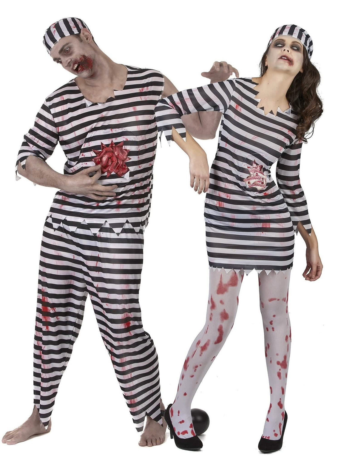 Paarkostüm Sträfling - Zombie für Halloween
