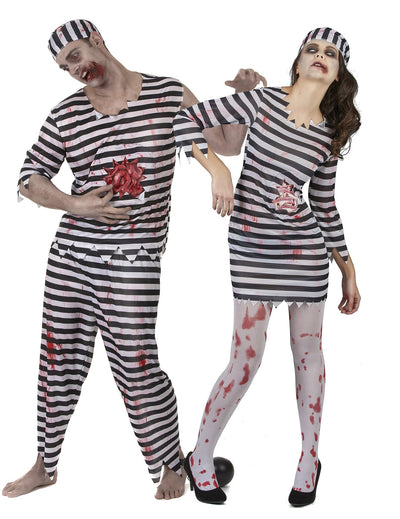 Paarkostüm Sträfling - Zombie für Halloween