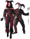 Dämonisches Harlekin-Paarkostüm für Erwachsene Clownskostüme Halloween schwarz-rot
