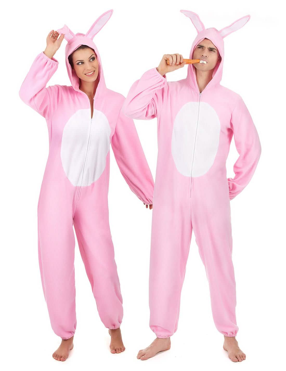 Paarkostüm Hase rosa für Erwachsene