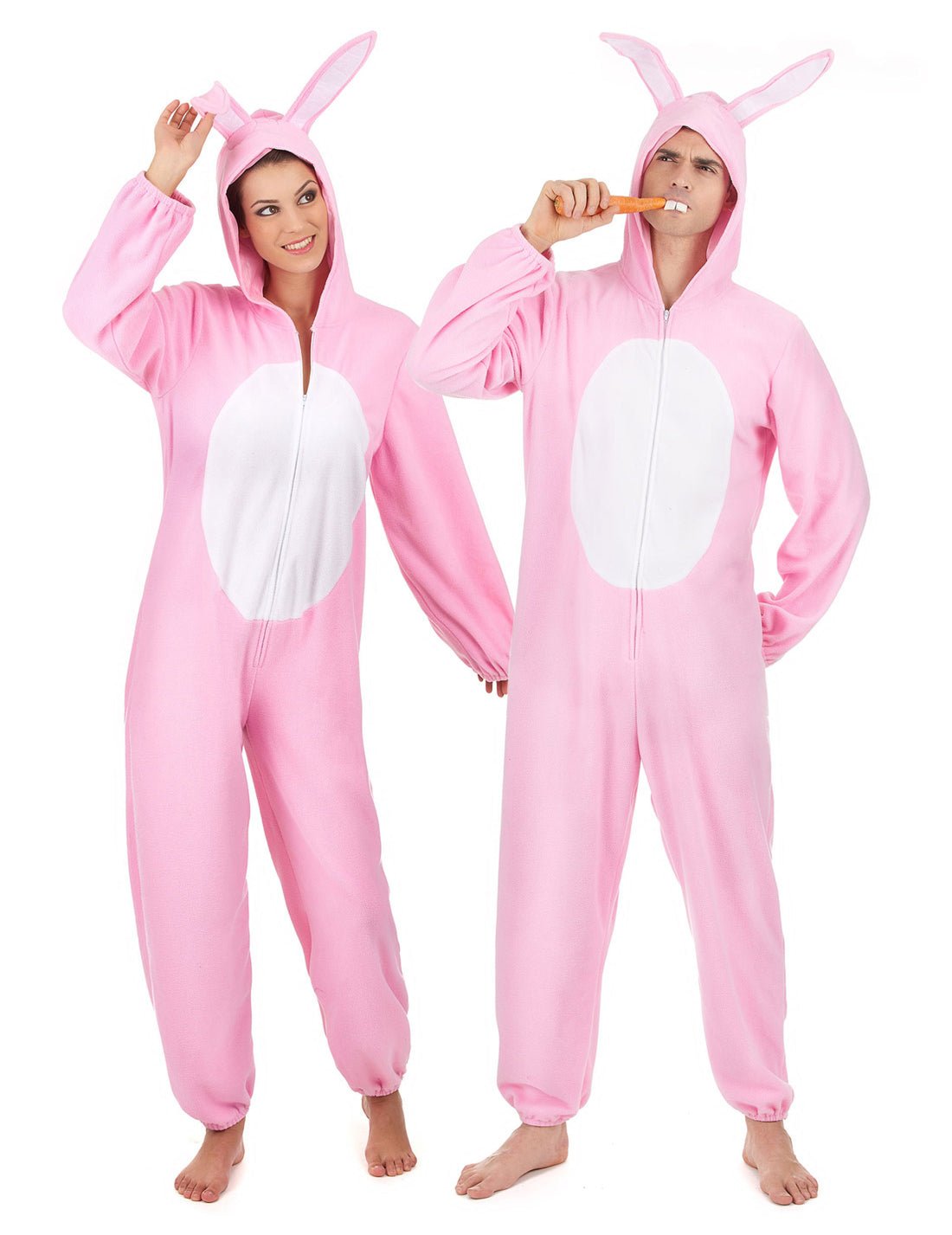 Paarkostüm Hase rosa für Erwachsene