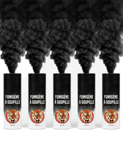 Lot 5 Fumigènes à goupille noirs 1 min