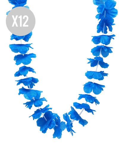12 Colliers hawaï bleu vif