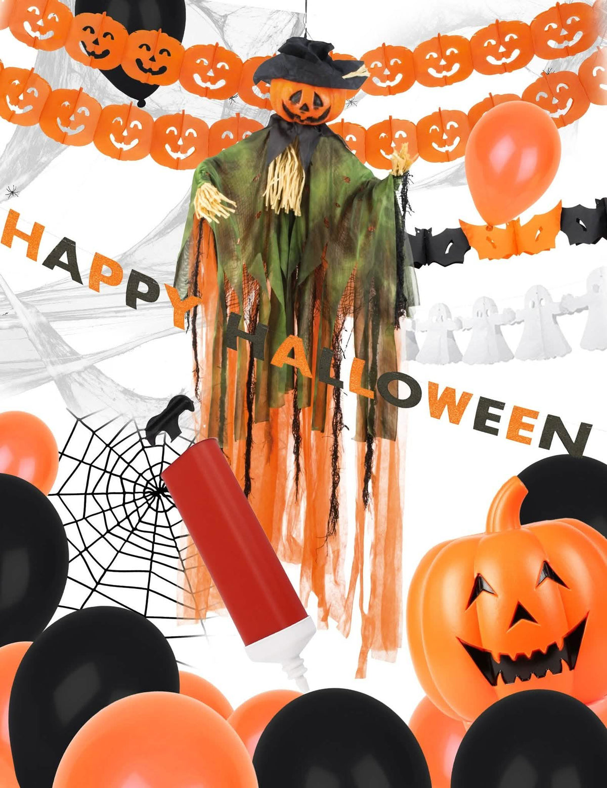 Dekoset Halloween orange schwarz