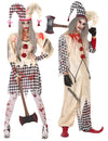 Schauriges Harlekin-Partnerkostüm für Erwachsene Halloween weiß-rot-schwarz